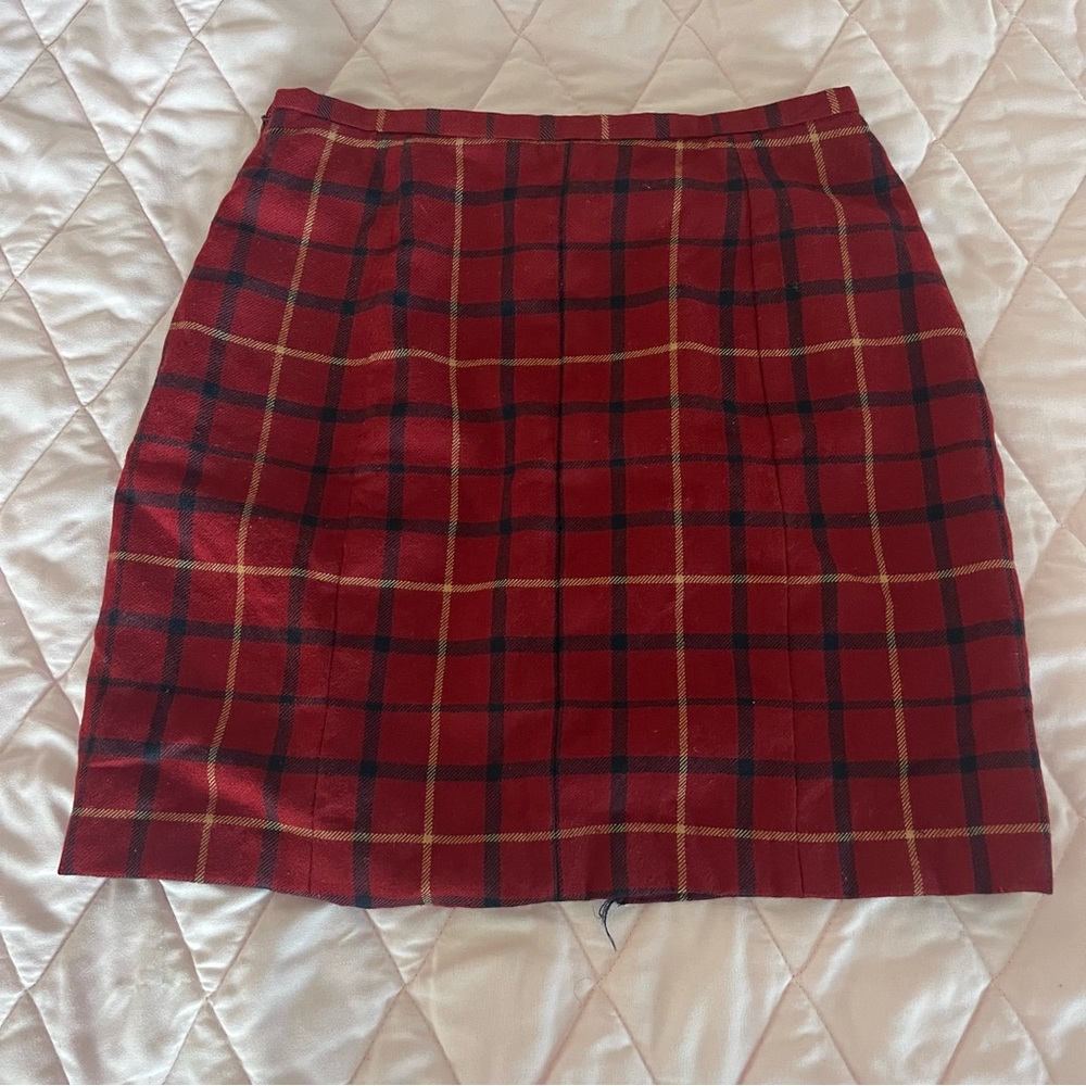 Brooks Brothers | Red Plaid A-Line Skirt